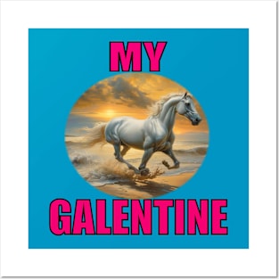 My galentine white horse Posters and Art